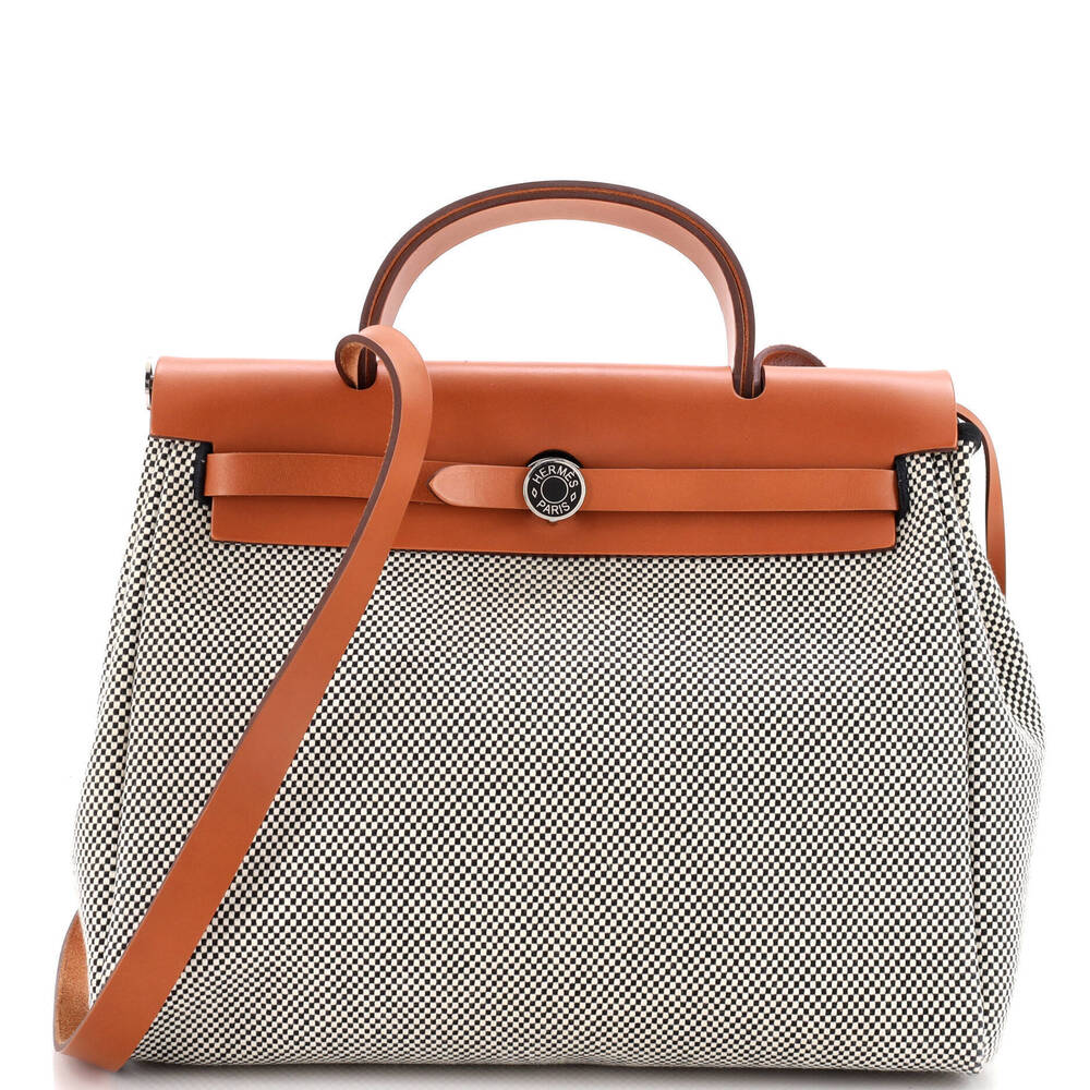 Hermes 31 Herbag Zip Criss Viking Toile and Leather